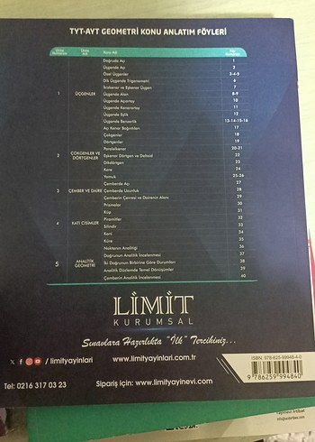 Limit Kurumsal TYT-AYT Geometri Konu Anlatım Föyleri