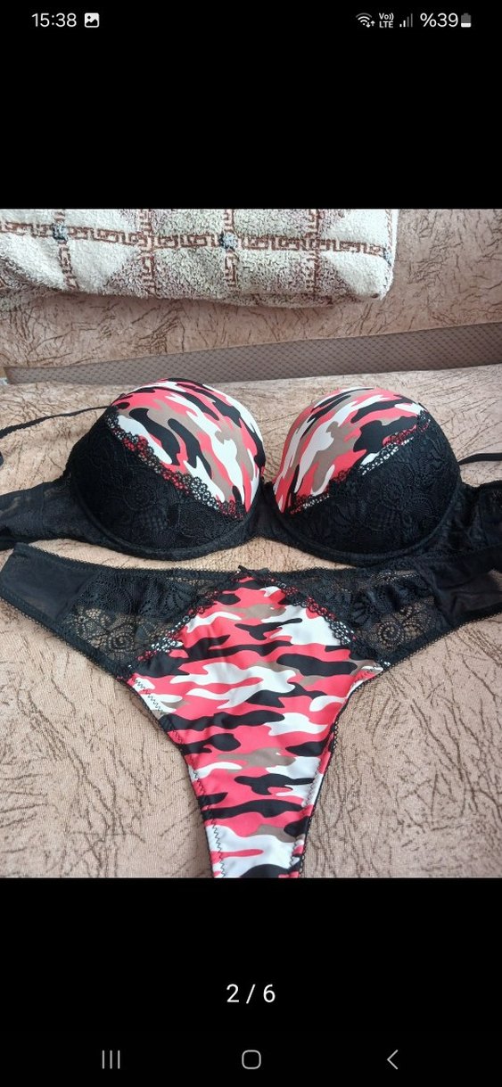 Kırmızı Kamuflaj tangalı takım 95 C yeni - Görsel 2