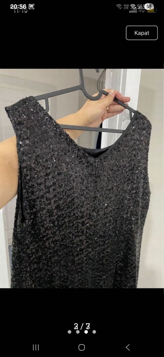 Abiye siyah  44 46  beden uyumlu etiketli yeni hiç giyilmedi - Görsel 2