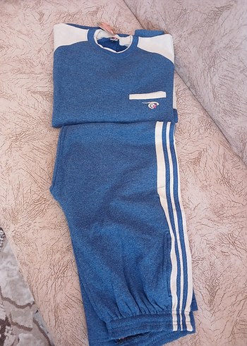 Mavi Gri Erkek kışlık Pijama Takımı yeni etiketli - Görsel 4