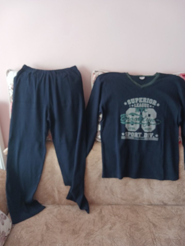 Erkek Lacivert Baskılı Uzun Kollu Pijama Takımı - Görsel 3