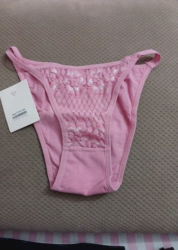 Pembe Dantel Detaylı Kadın Külot S L beden uyumlu - Görsel 5