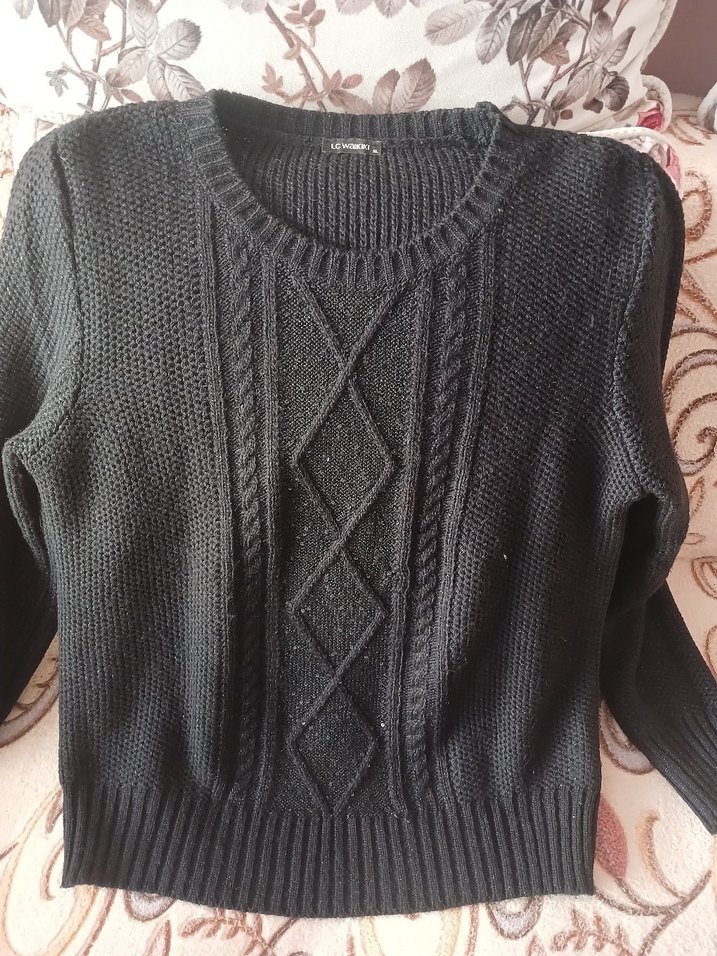 lcwaikiki 44 46 bedene uyumlu Siyah Örgü Kadın Kazak yeni - Görsel 3