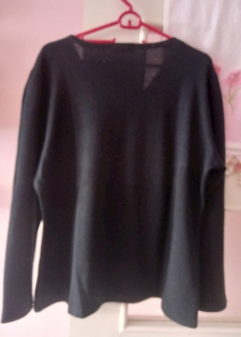 Uzun Kollu Siyah V Yaka Triko Kazak 44 46 beden uyumlu yeni - Görsel 2