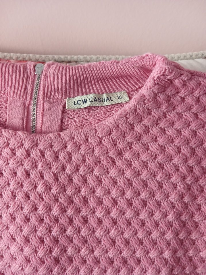 lcwaikiki 44 46 beden Pembe Örgü Kadın Kazak yeni - Görsel 4