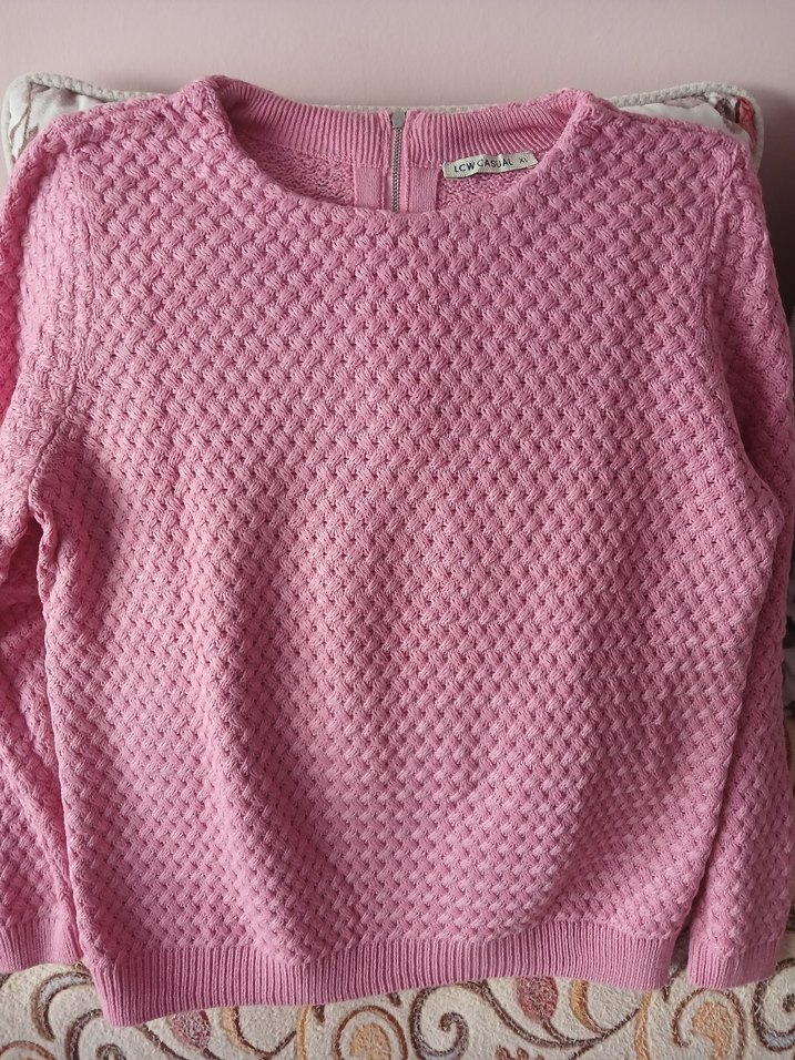 lcwaikiki 44 46 beden Pembe Örgü Kadın Kazak yeni - Görsel 3