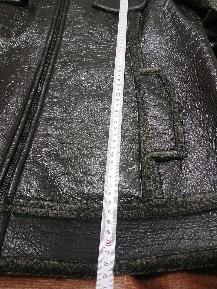 Siyah Deri Midi Ceket - Görsel 4