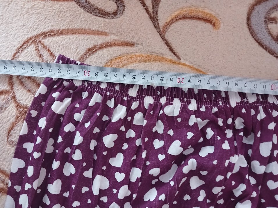 Bordo Desenli Kadın Pijama Takımı, Uzun Kollu - Görsel 5
