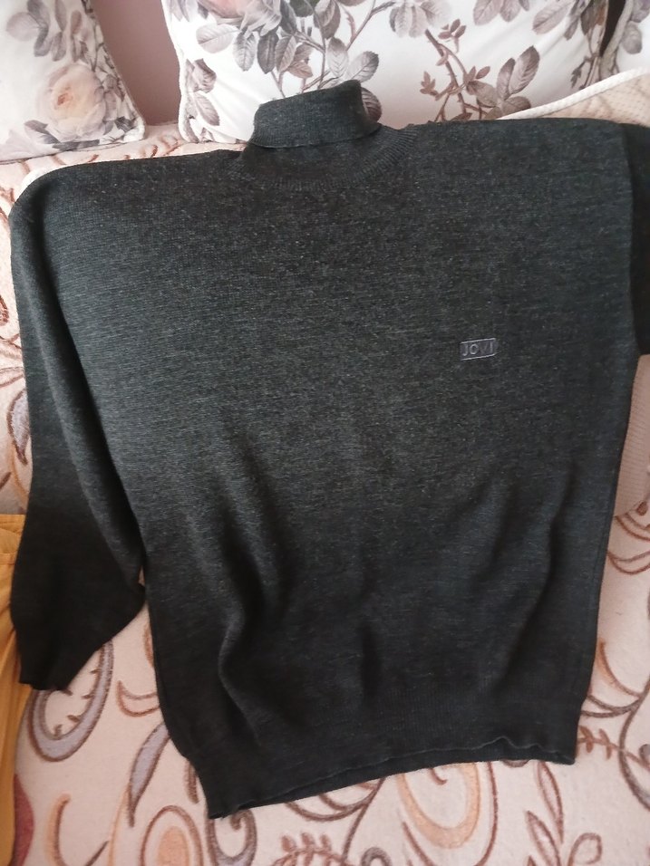 Gri jovi marka erkek Triko Uzun Kollu Kazak - Görsel 2