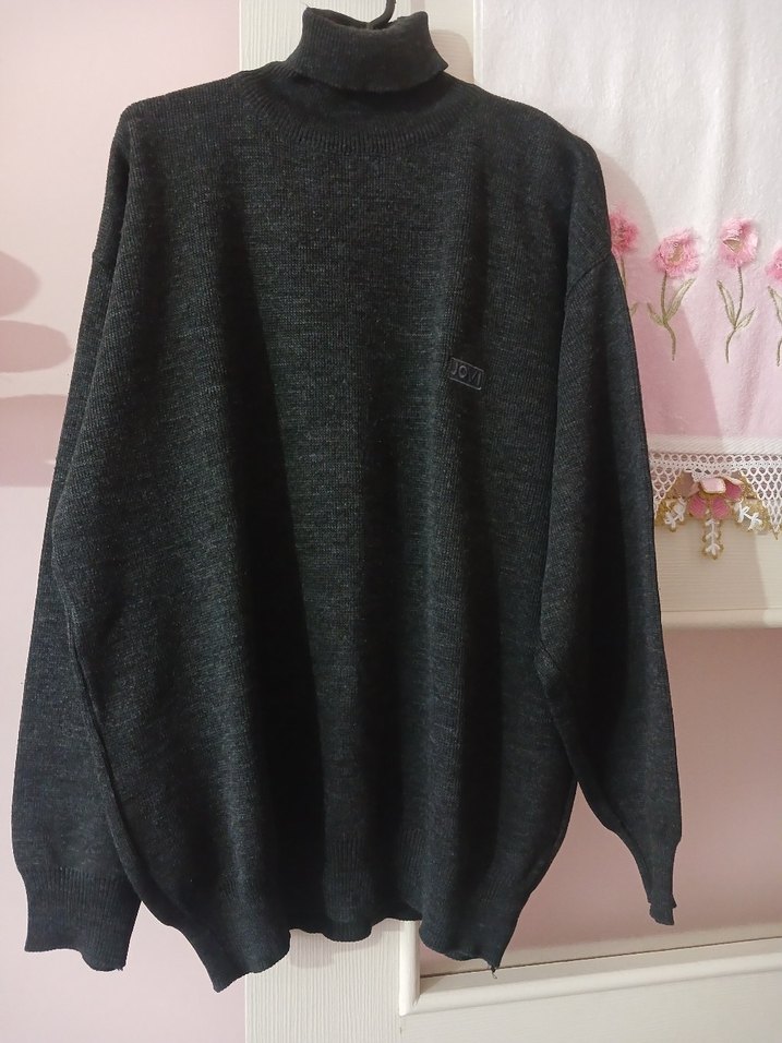 Gri jovi marka erkek Triko Uzun Kollu Kazak - Görsel 3