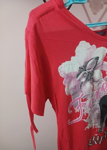 Diğer nar çiçeği renk L xl uyumlu tişört hiç kullanılmadı