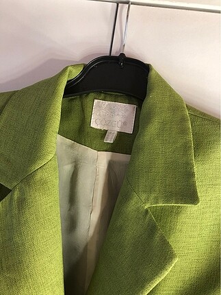 H&M 4xl Kumlu keten yeşil renk ceket