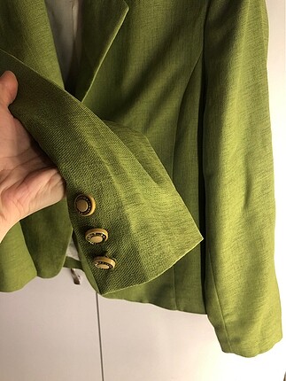 xxl Beden 4xl Kumlu keten yeşil renk ceket