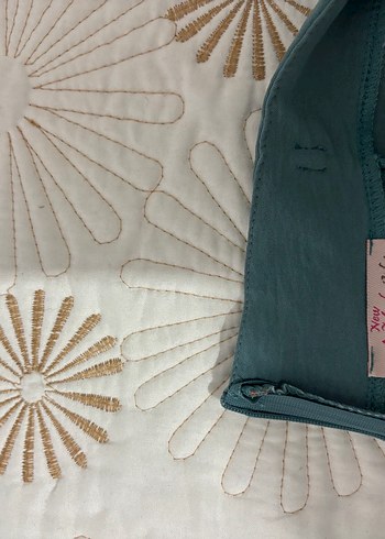 Uzun Kollu Yüksek Yakalı Turkuaz  pantolon Tunik takım - Görsel 4