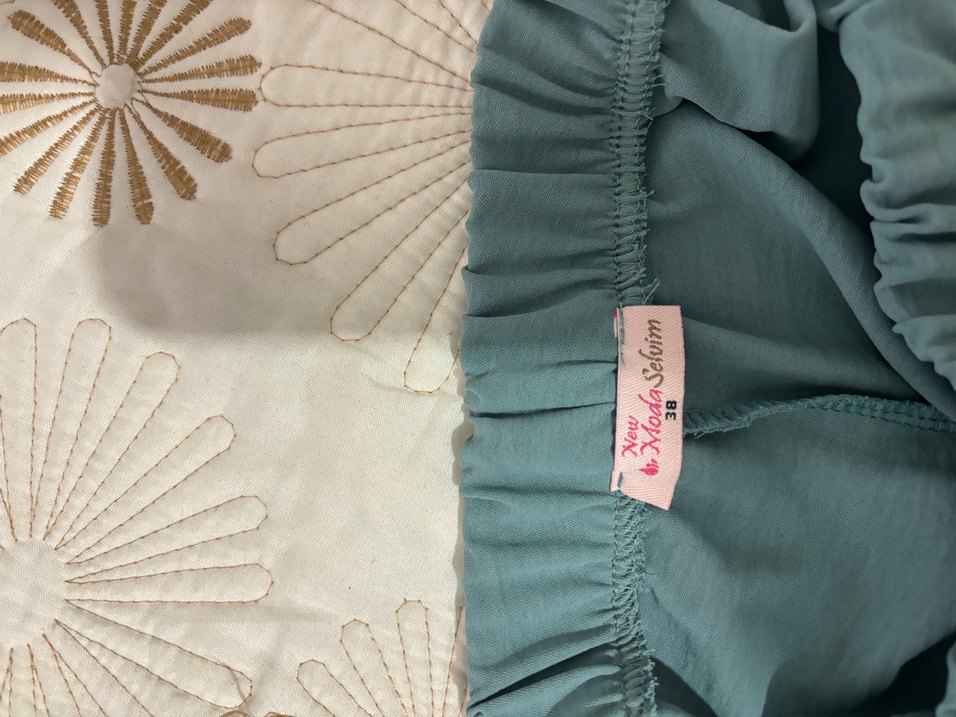 Uzun Kollu Yüksek Yakalı Turkuaz  pantolon Tunik takım - Görsel 5