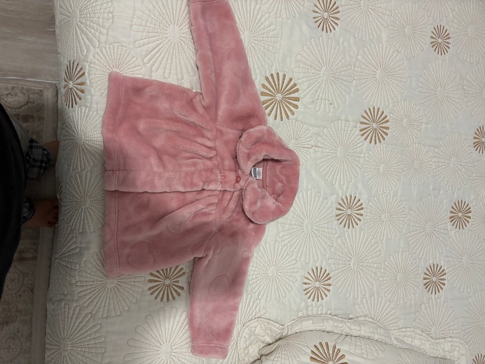 Kız Çocuk Pembe Kürklü Mont - Görsel 4