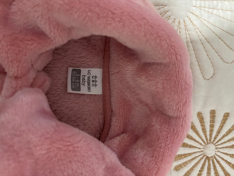 Kız Çocuk Pembe Kürklü Mont - Görsel 3