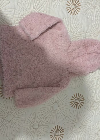 Kapüşonlu Pembe Bebek mont - Görsel 2