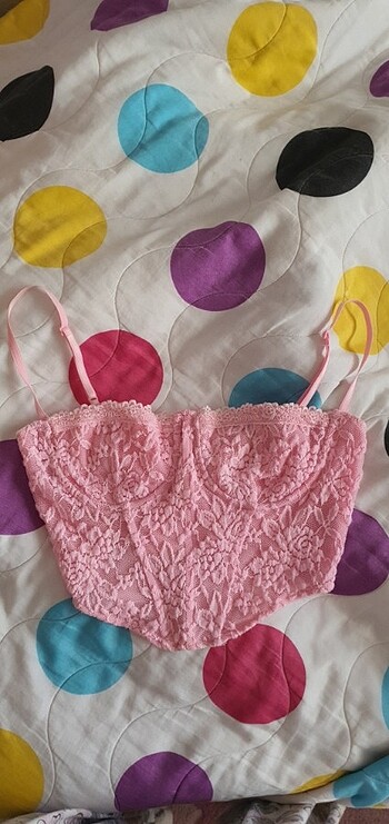 Pembe Dantelli Crop 