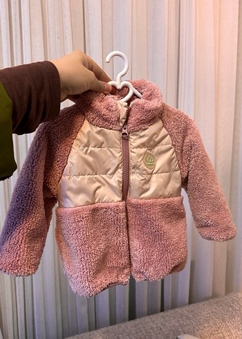 Kız Çocuk Pembe Kürklü Rahat Mont - Görsel 3