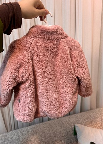 Kız Çocuk Pembe Kürklü Rahat Mont - Görsel 4