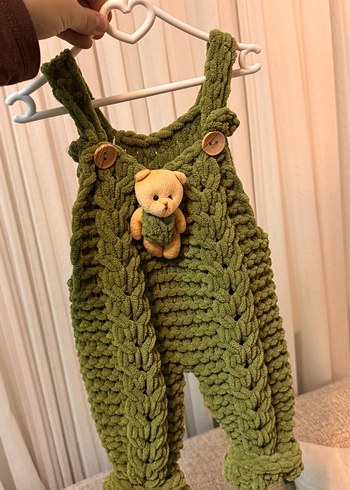 Bohem Tarzı Örgü Triko Bebek Salopet - Görsel 3