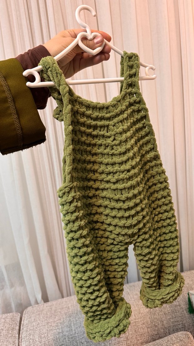 Bohem Tarzı Örgü Triko Bebek Salopet - Görsel 2