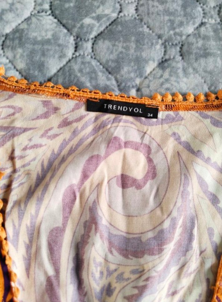 Bohem Çok Renkli V Yaka Mini Tulum - Görsel 5