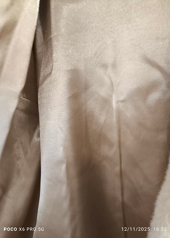 Kürklü Bej Midi Kadın Kaban - Görsel 7