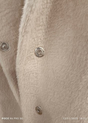 Kürklü Bej Midi Kadın Kaban - Görsel 8