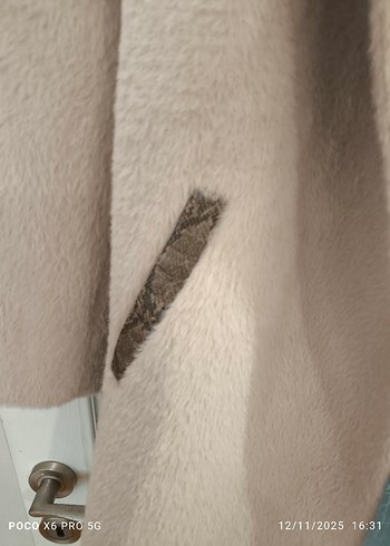 Kürklü Bej Midi Kadın Kaban - Görsel 3