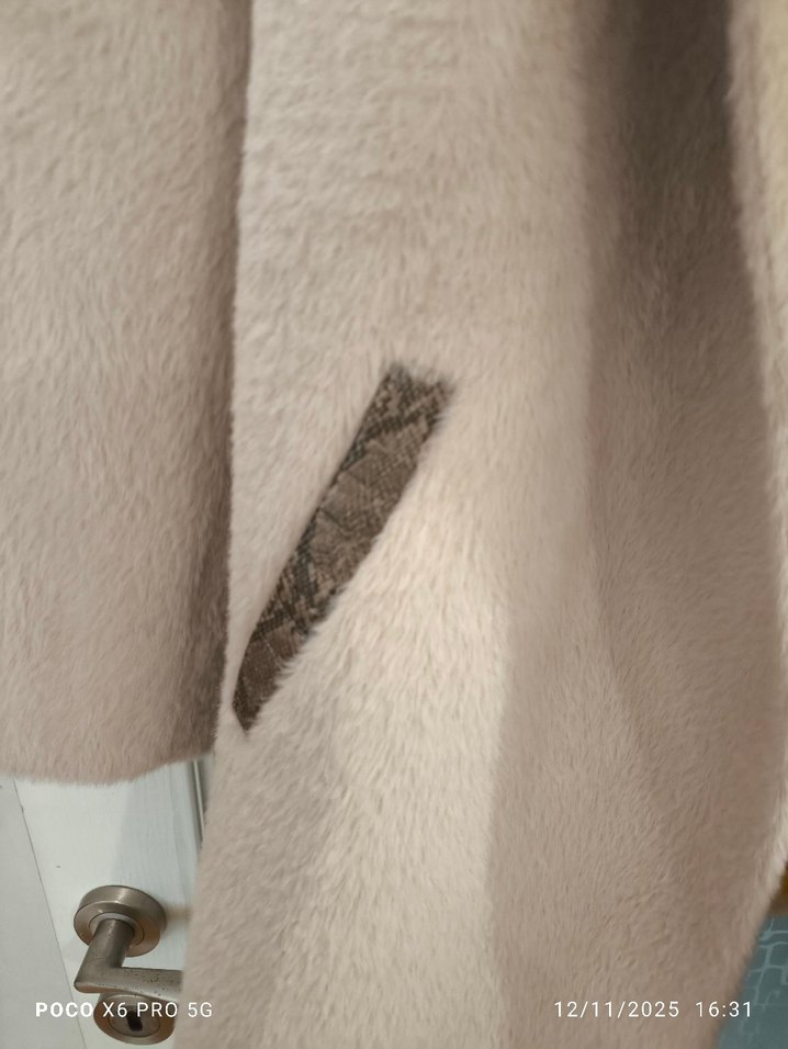 Kürklü Bej Midi Kadın Kaban - Görsel 3