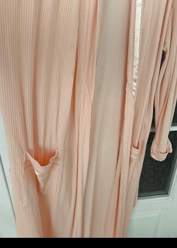 Pembe Uzun Kollu Salaş Kadın Sabahlık - Görsel 2