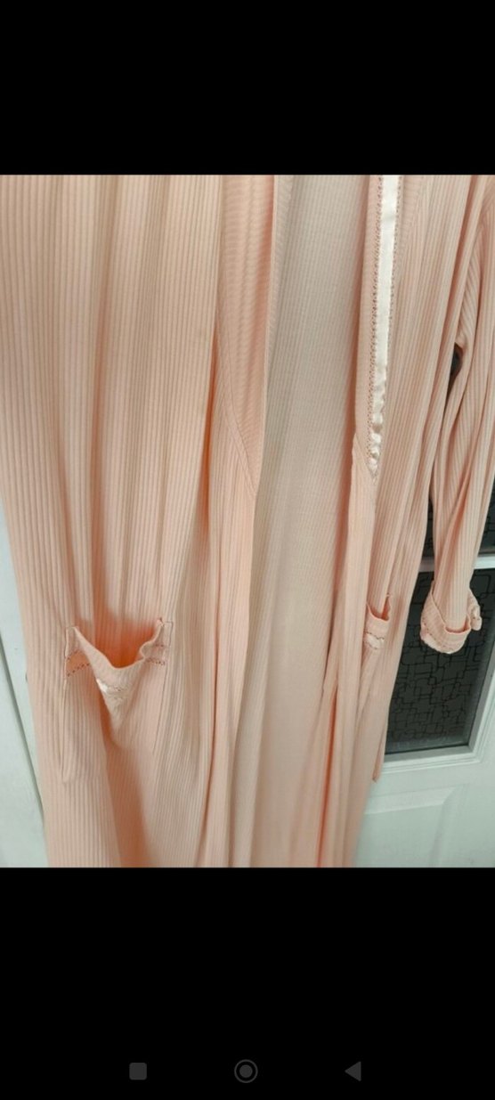 Pembe Uzun Kollu Salaş Kadın Sabahlık - Görsel 2