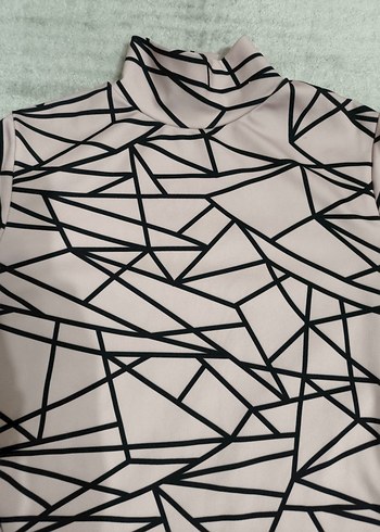 Pembe Desenli Uzun Kollu mini elbise - Görsel 2