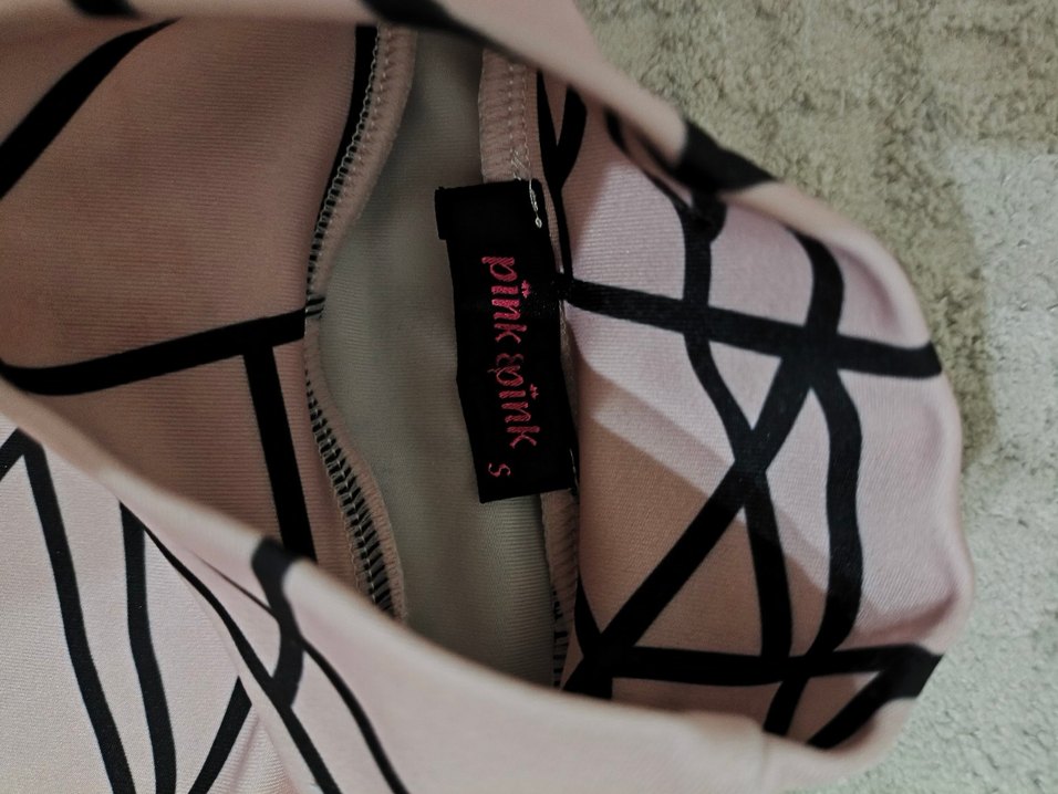 Pembe Desenli Uzun Kollu mini elbise - Görsel 3