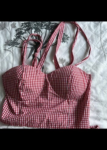 Kırmızı Kareli Mini Drapeli Kadın ikili takım - Görsel 2