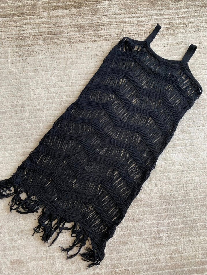 Siyah Dantel Detaylı Bohem Uzun Pareo - Görsel 3