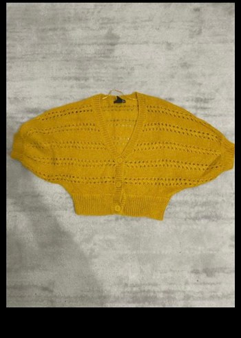 H&M Hardal Sarisi V Yaka Orgu Hirka
