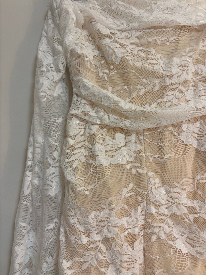 Dantel Detaylı Mini Beyaz Kadın Tulum - Görsel 2