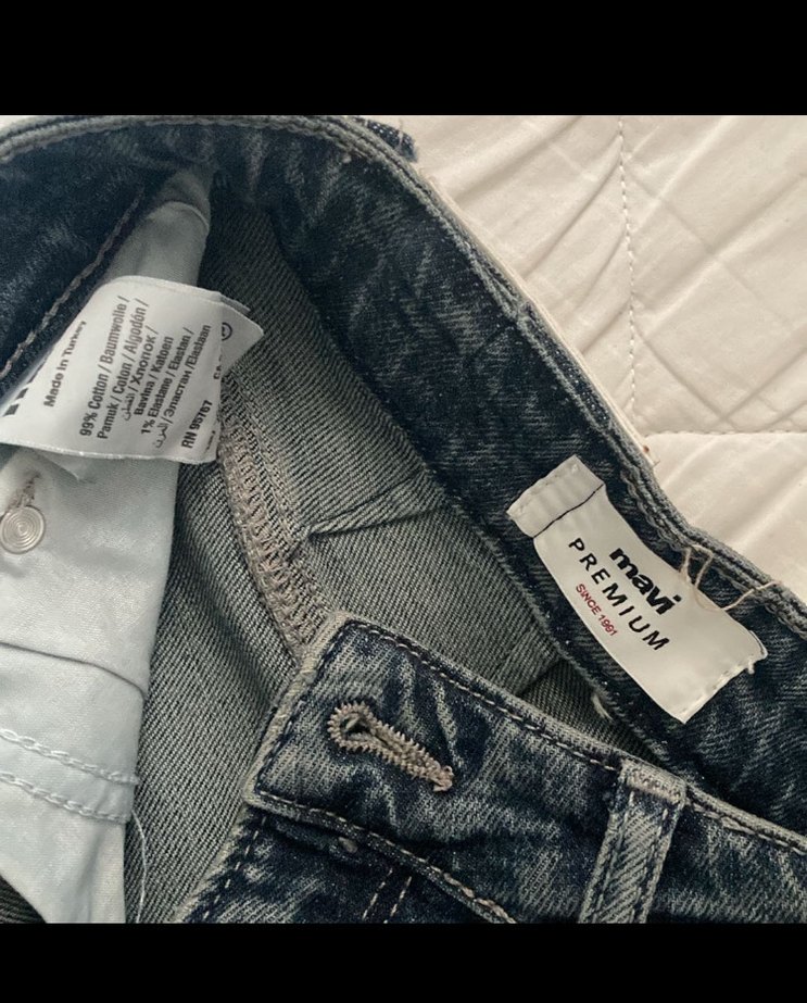 mavi bol kesim koyu lacivert pantolon - Görsel 4