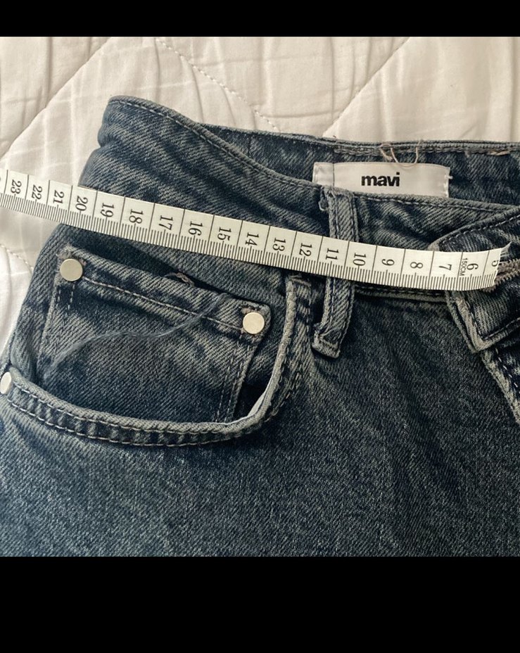 mavi bol kesim koyu lacivert pantolon - Görsel 3