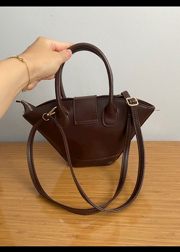 Kahverengi Deri Minimalist Kadın Çanta - Görsel 2