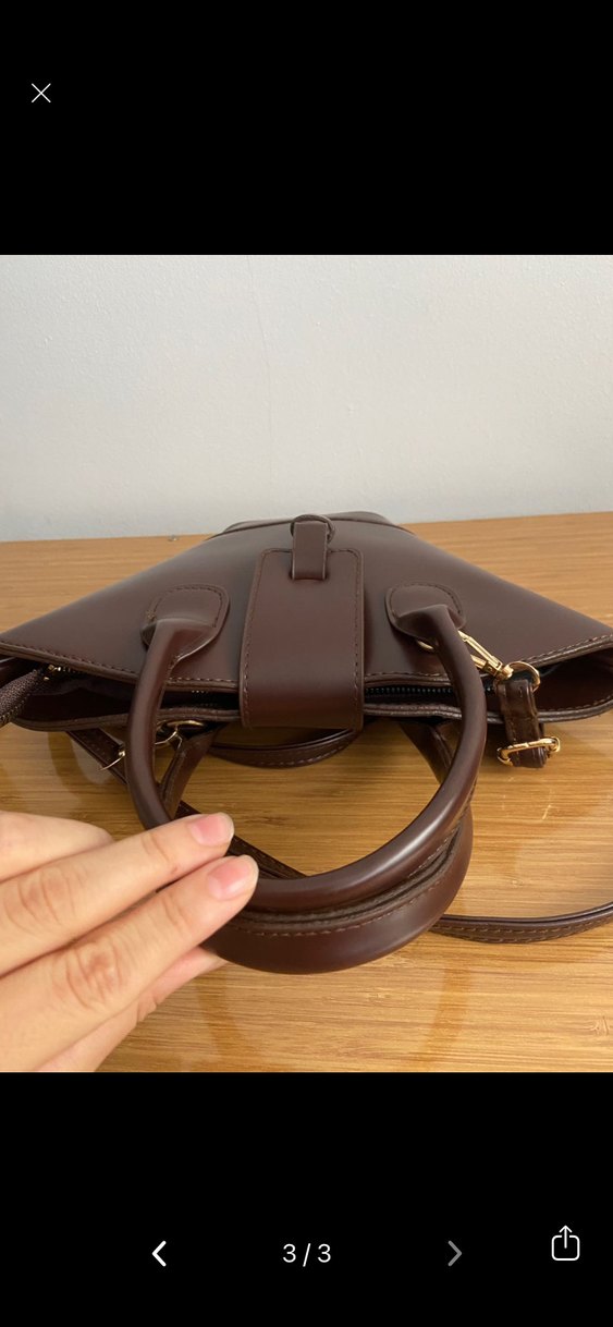 Kahverengi Deri Minimalist Kadın Çanta - Görsel 3