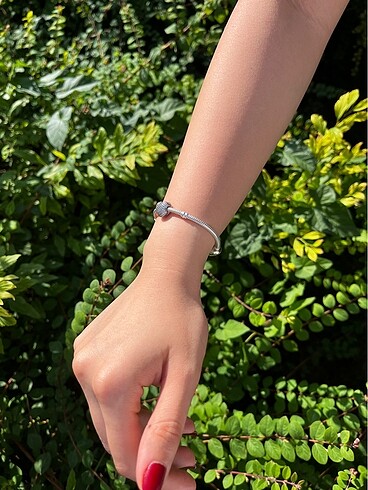 Pandora Taşlı Kalp Pandora Klıps Charm