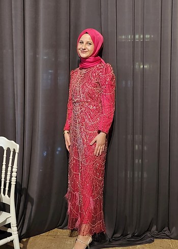 Satılık tesettür Abiye Elbise - Görsel 4