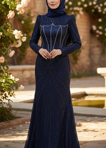 Satılık tesettür Abiye Elbise - Görsel 4