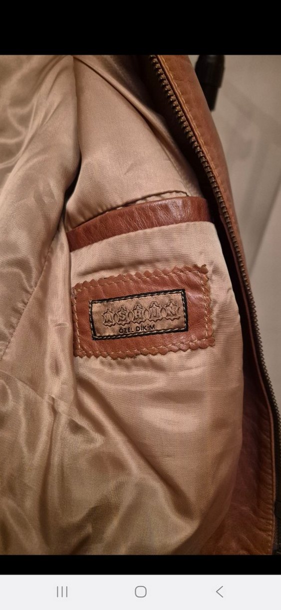 Kahverengi Deri Kemerli Kolsuz Biker Yelek - Görsel 2