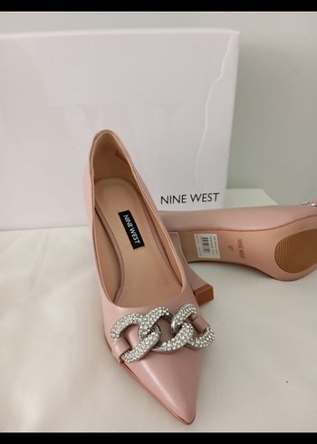 Bej Taşlı Tokalı Modern Klasik Stiletto - Görsel 9