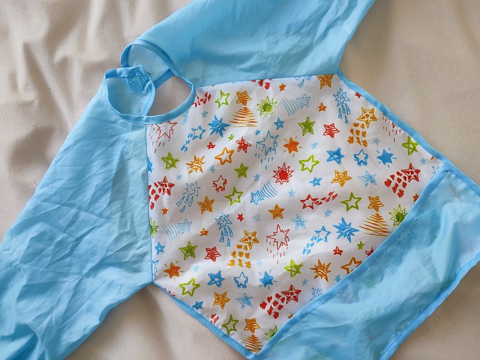 Uzun Kollu Renkli Bebek Önlüğü - Görsel 2